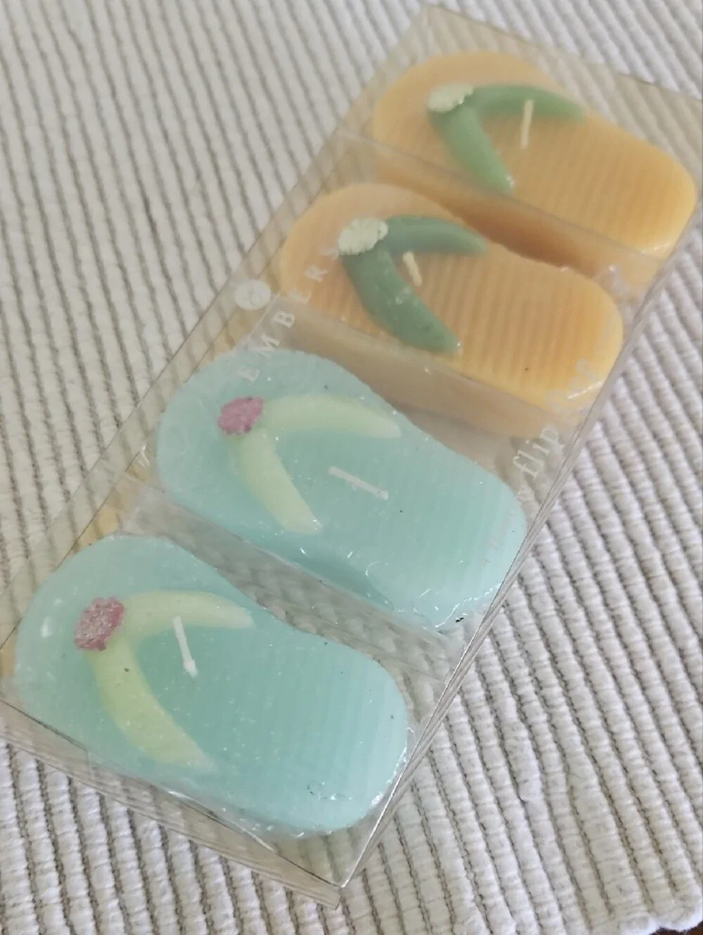 Flip-Flop Floating Candles - Mint Green & Peach- set of 4